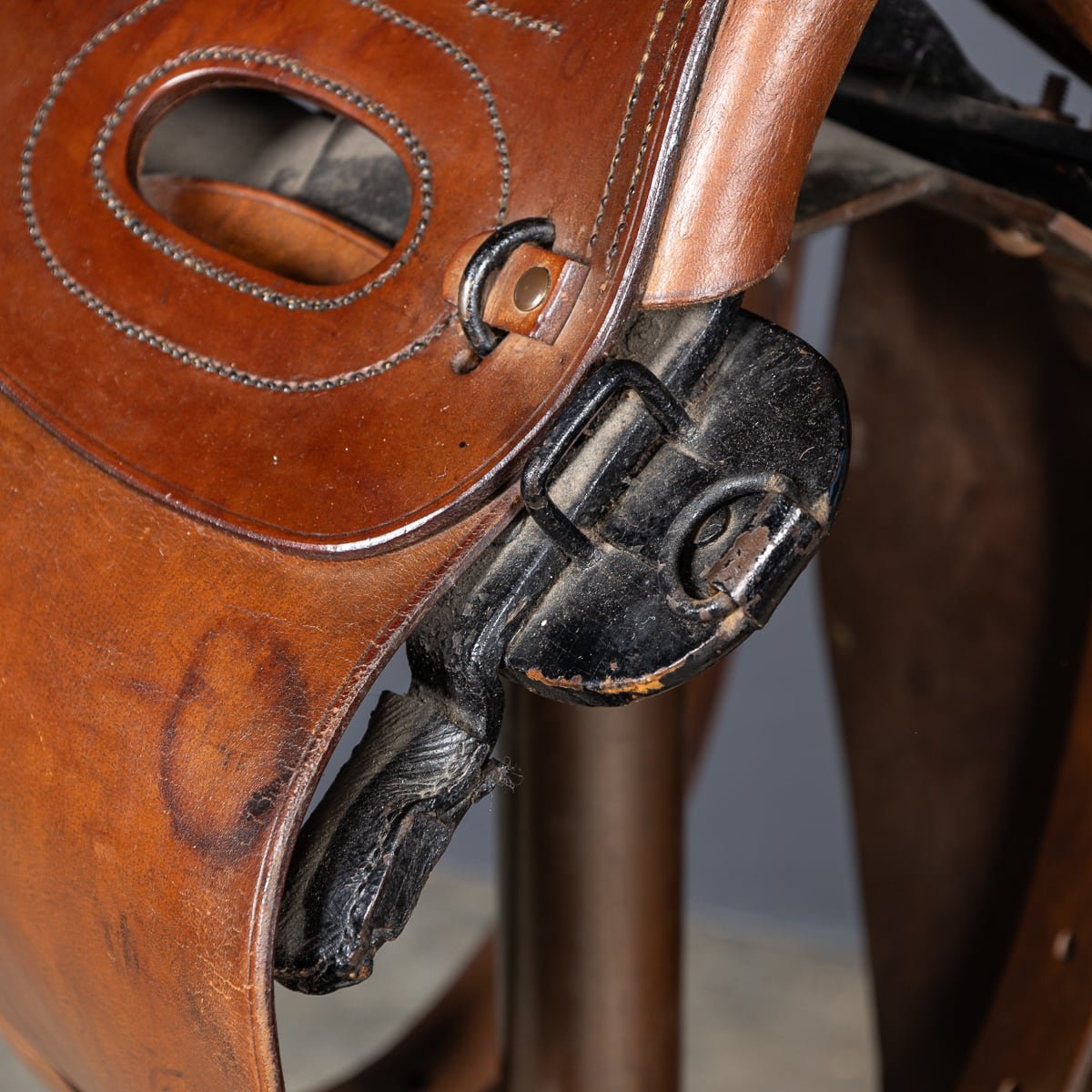 PUSHKIN'S - ANTIQUE 20thC WWI HORSE SADDLE BAR STOOLS c.1920 - 22.jpg