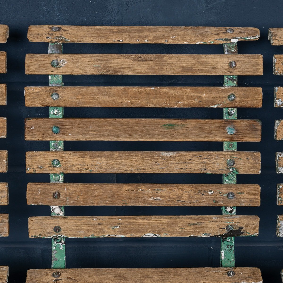 PUSHKIN'S - ANTIQUE 19thC SET OF FOUR VICTORIAN WROUGHT IRON & WOOD GARDEN SEATS c.1890 - 12.jpg