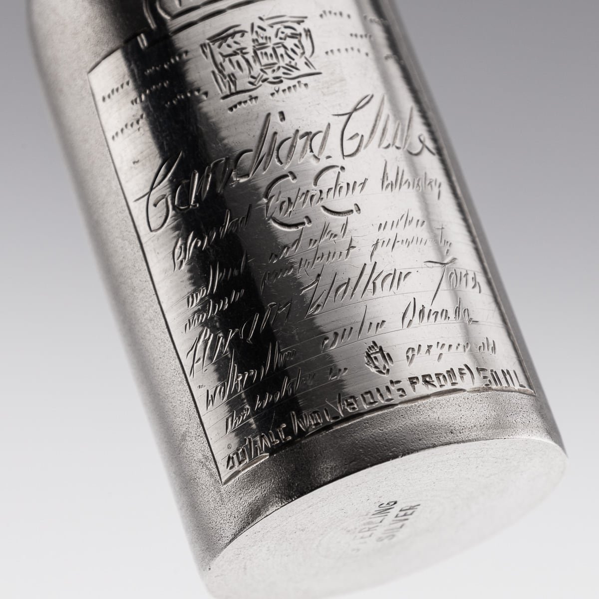 PUSHKIN'S - NOVELTY SOLID SILVER MINIATURE CANADIAN CLUB WHISKY BOTTLE - 10.jpg