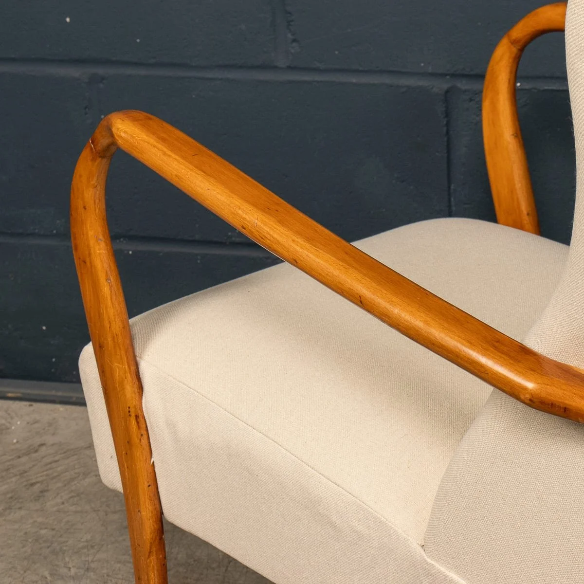 PUSHKINS.COM - B12788d - VINTAGE 20thC ITALIAN WHITE FABRIC ARMCHAIR IN THE MANNER OF PAOLO BUFFA c.1960 - 17.jpg