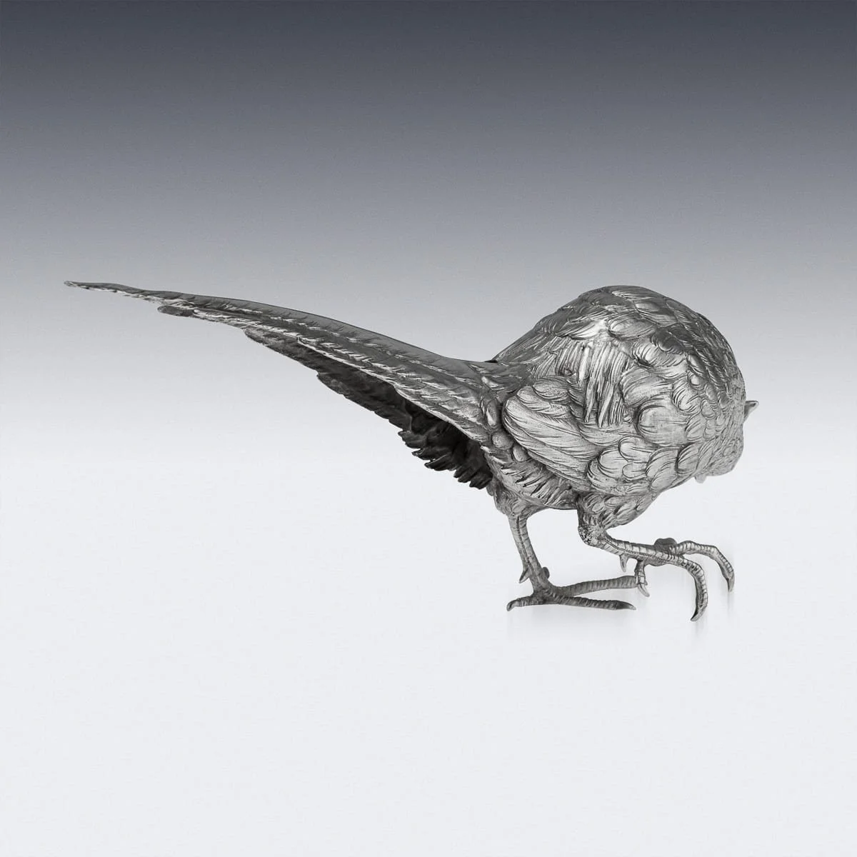 PUSHKINS.COM - A00126 - ANTIQUE 20thC GERMAN SOLID SILVER PAIR OF PHEASANT STATUES, HANAU c.1920 - 10.jpg