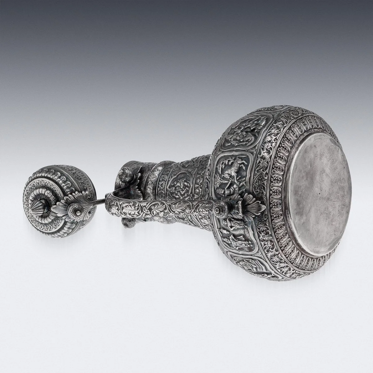 PUSHKINS.COM - A00112 - ANTIQUE 19thC INDIAN SOLID SILVER WATER EWER, POONA c.1880 - 11.jpg