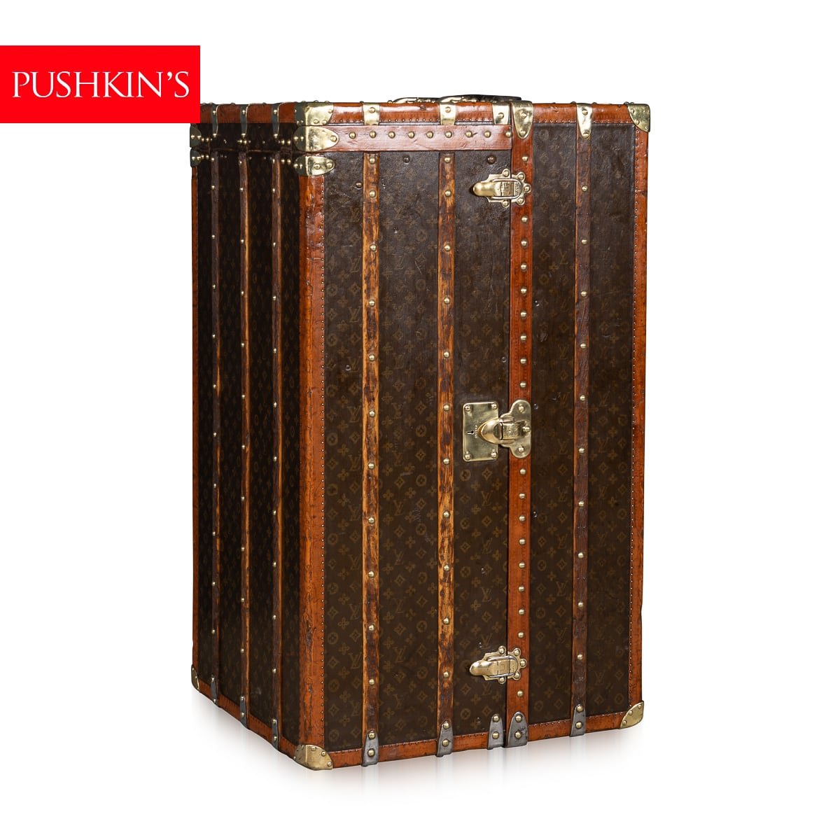 PUSHKINS.COM - B11231h - 20thC LOUIS VUITTON WARDROBE TRUNK IN MONOGRAM CANVAS, FRANCE - 02.jpg