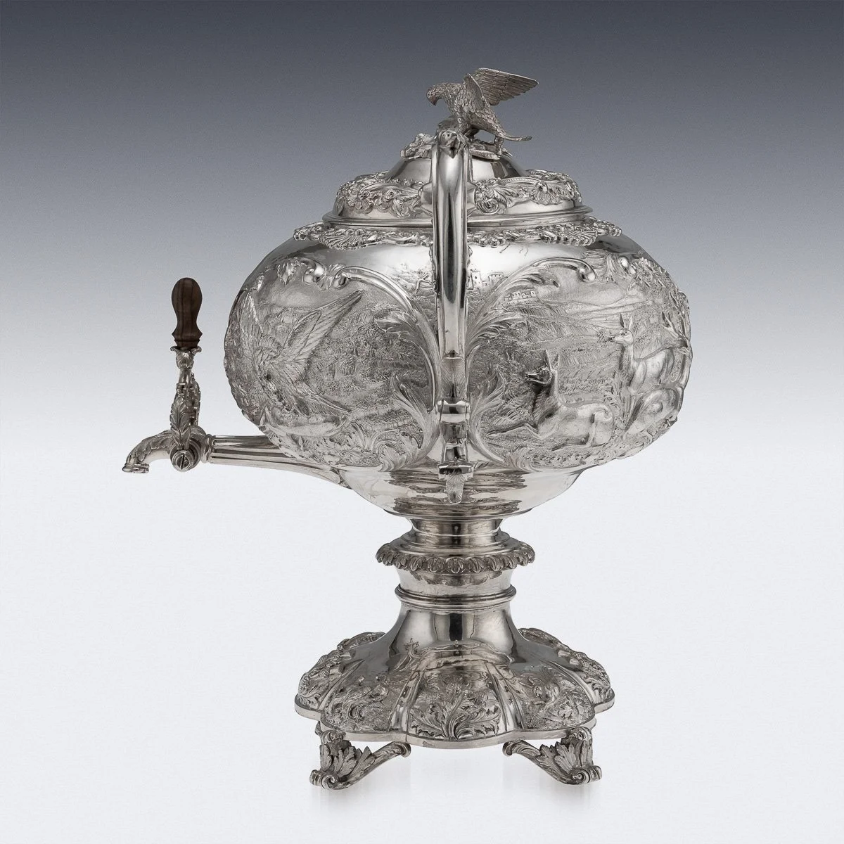 PUSHKINS.COM - A00124 - ANTIQUE 19thC WILLIAM IV SOLID SILVER HOT WATER KETTLE : SAMOVAR, LONDON c.1837 - 06.jpg