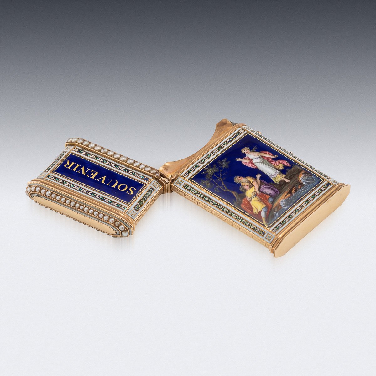 PUSHKINS.COM - A00143 - ANTIQUE 18thC SWISS GOLD, ENAMEL & SEED PEARL AIDE MEMOIRE "SOUVENIR" BOX c.1790 - 08.jpg