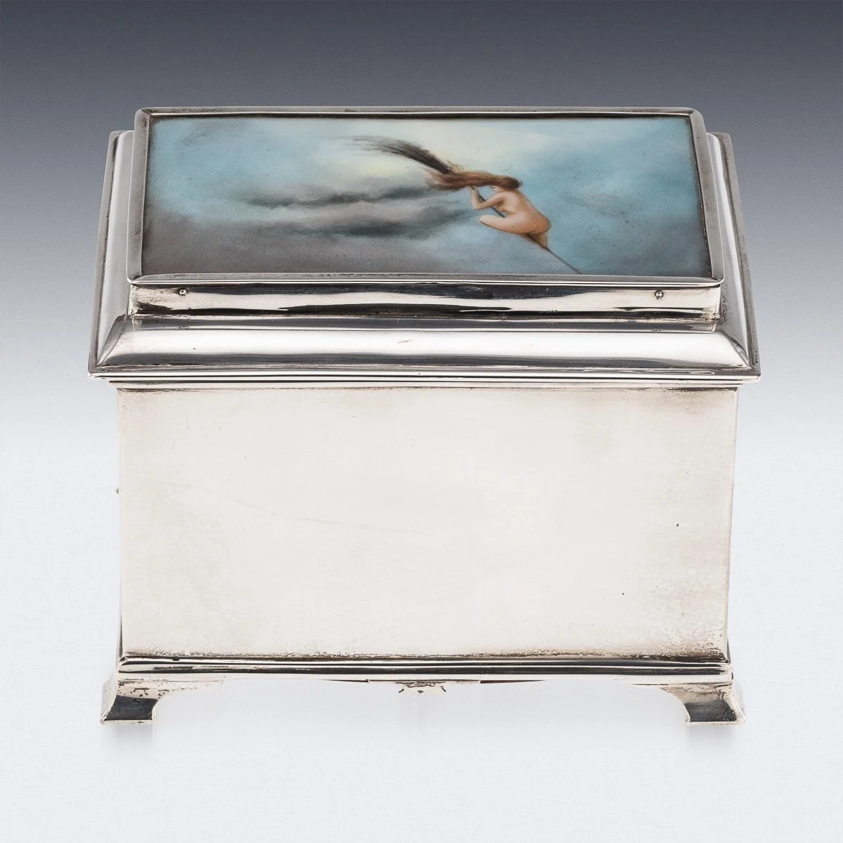 PUSHKINS.COM - C11077 - ANTIQUE 20thC EDWARDIAN SOLID SILVER CIGARETTE BOX, F.S. RUSSELL, GLASGOW c.1907 - 07.jpg
