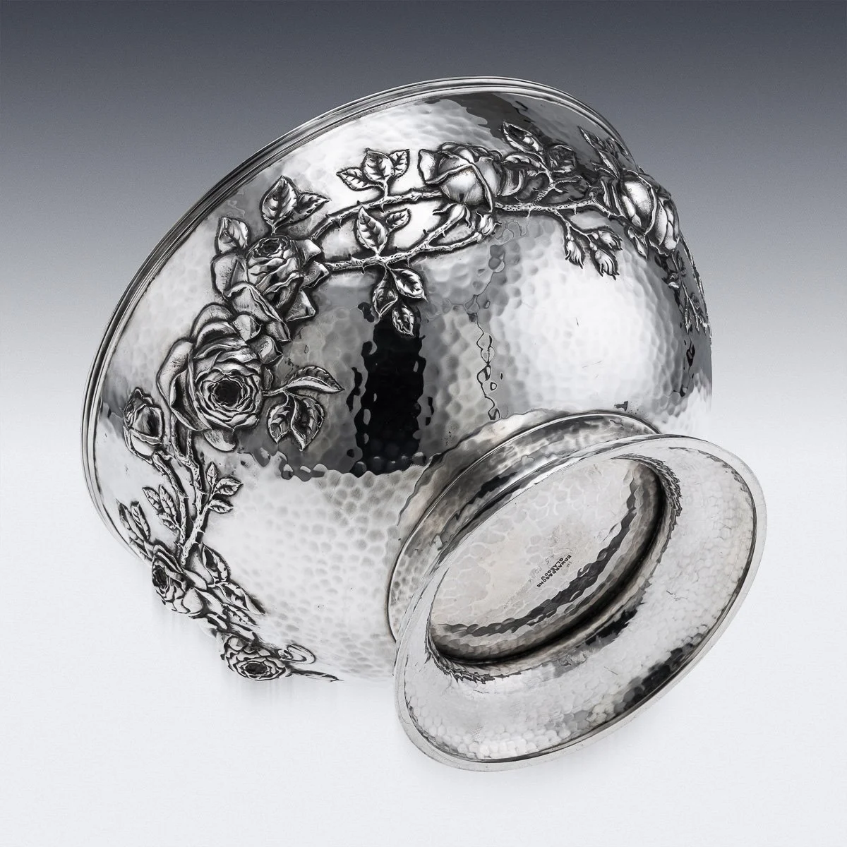 PUSHKINS.COM - C11913 - ANTIQUE 20thC SCOTTISH SOLID SILVER ROSE BOWL, GLASGOW c.1909 - 09.jpg