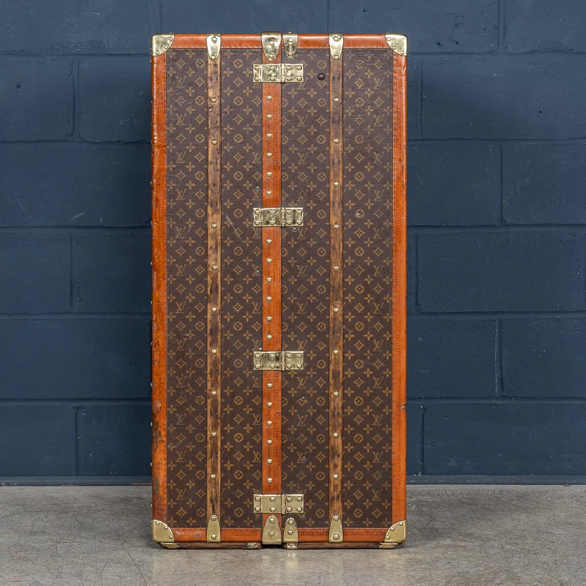 PUSHKINS.COM - B11504d - ANTIQUE 20thC LOUIS VUITTON HAT TRUNK IN WOVEN CANVAS, FRANCE c.1890 - 06.jpg
