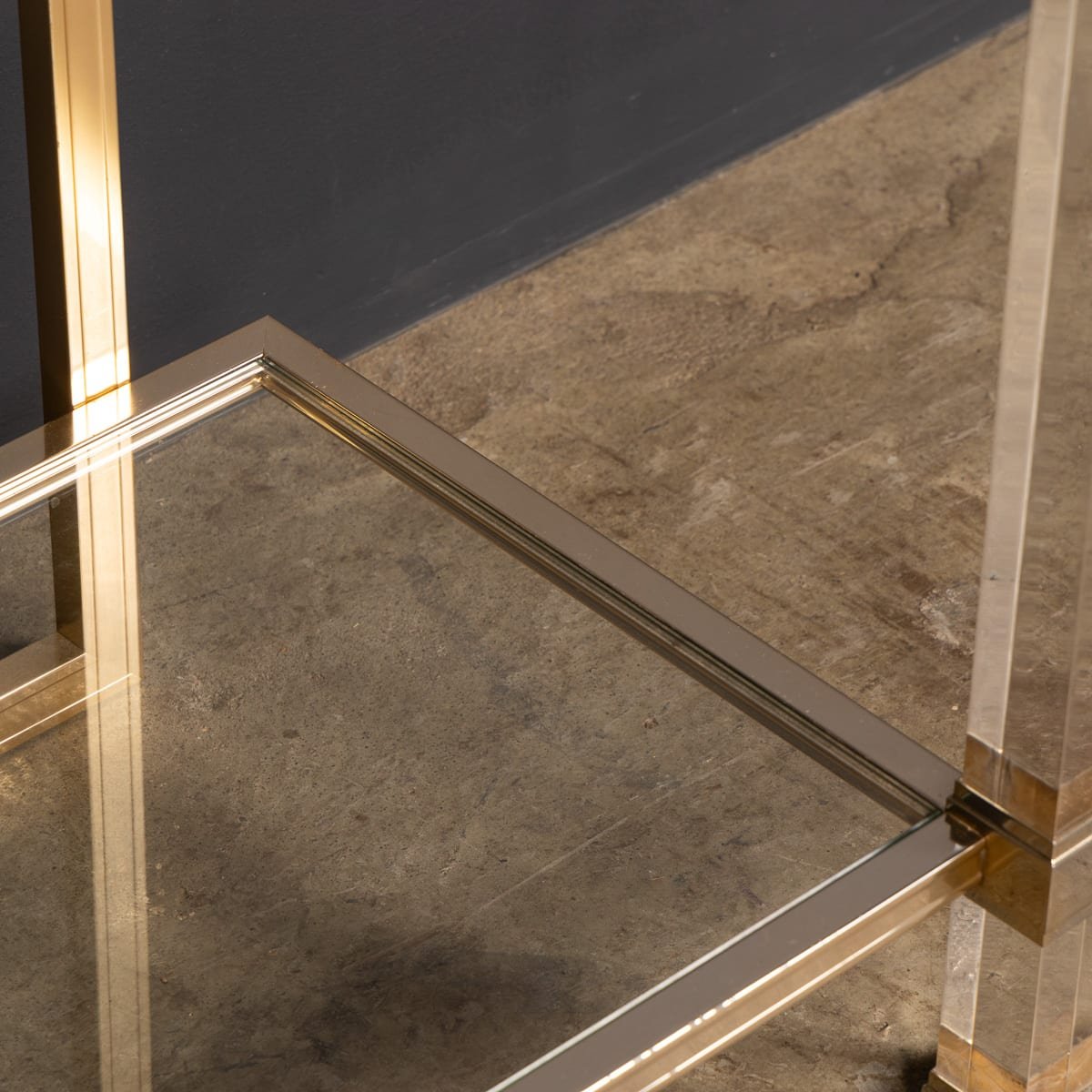 PUSHKINS.COM - Z12110 - 20thC FRENCH BRASS & CHROME DRINKS TROLLEY BY PIERRE VANDEL c.1970 - 15.jpg