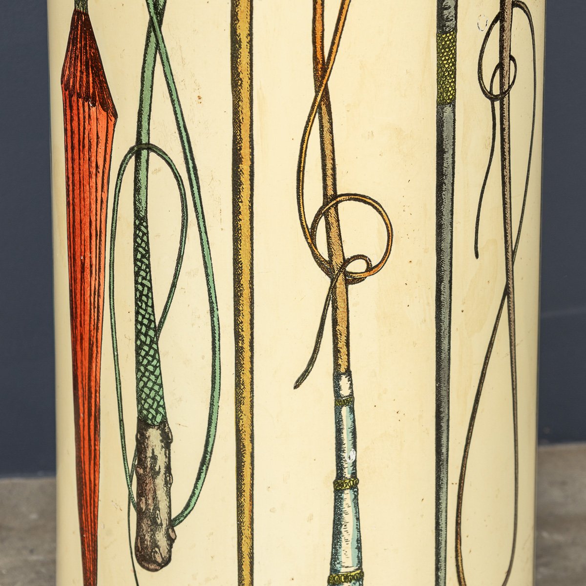 PUSHKINS.COM - D11143 - 20thC ITALIAN ROUND UMBRELLA & STICK STAND BY PIERO FORNASETTI c.1950 - 20.jpg