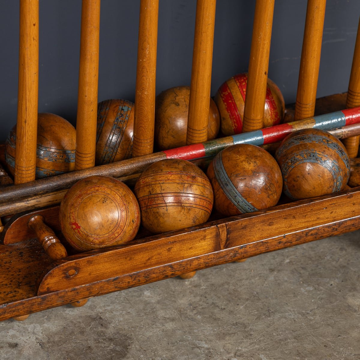 PUSHKIN'S - ANTIQUE 19thC VICTORIAN CROQUET SET ON STAND, CASSIOBURY c.1880 - 25.jpg