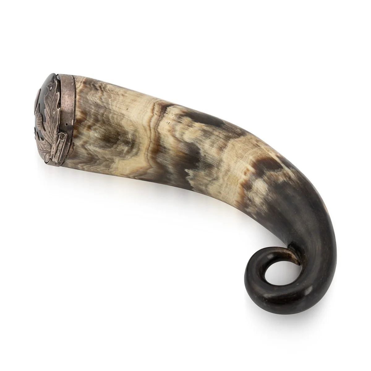 PUSHKINS.COM - B11488d - ANTIQUE 19thC SCOTTISH SILVER MOUNTED HORN TABLE SNUFF MULL c.1829 - 05.jpg