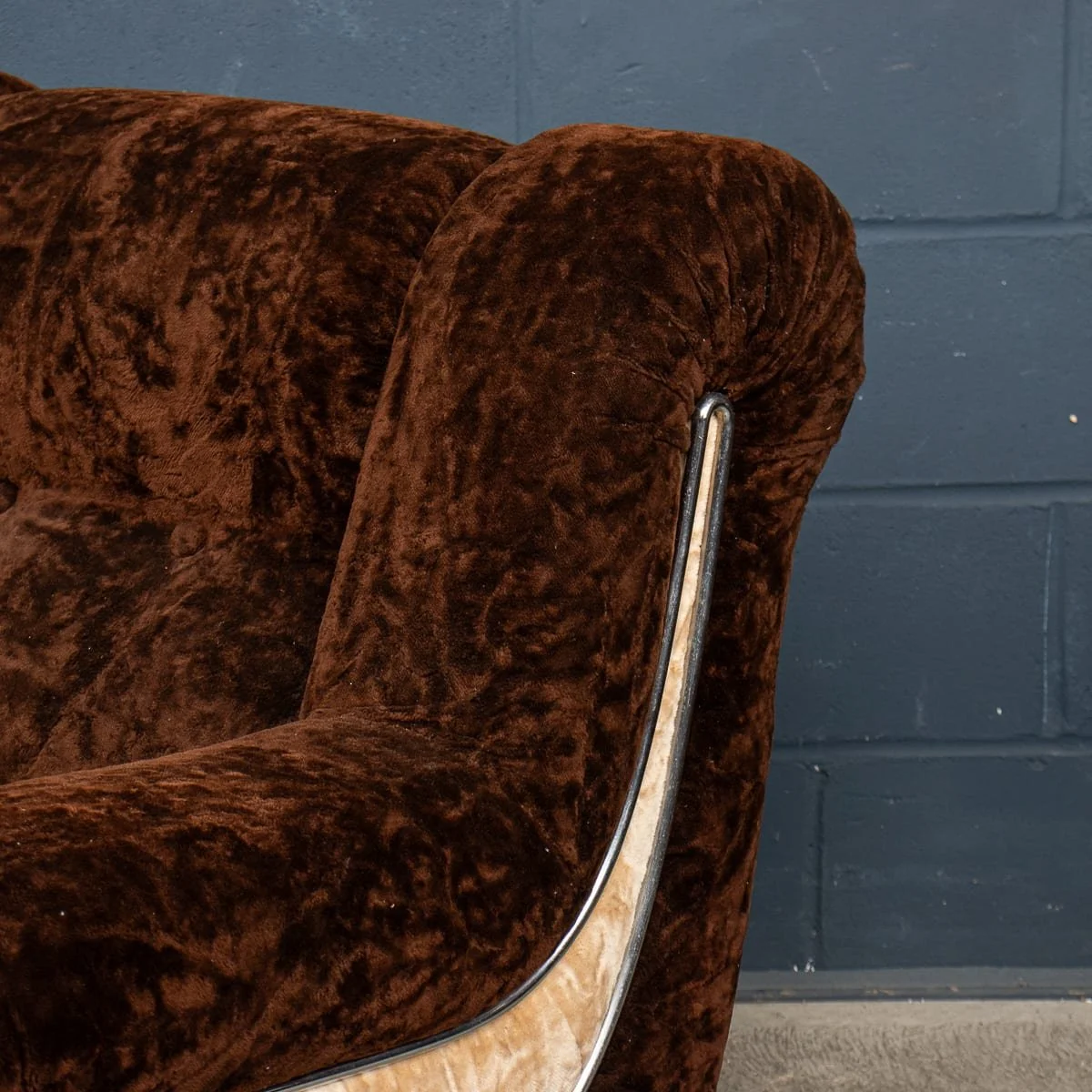 PUSHKINS.COM - B12785 - VINTAGE 20thC ITALIAN PAIR OF VELVET UPHOLSTERED LOUNGE CHAIRS c.1970 - 16.jpg