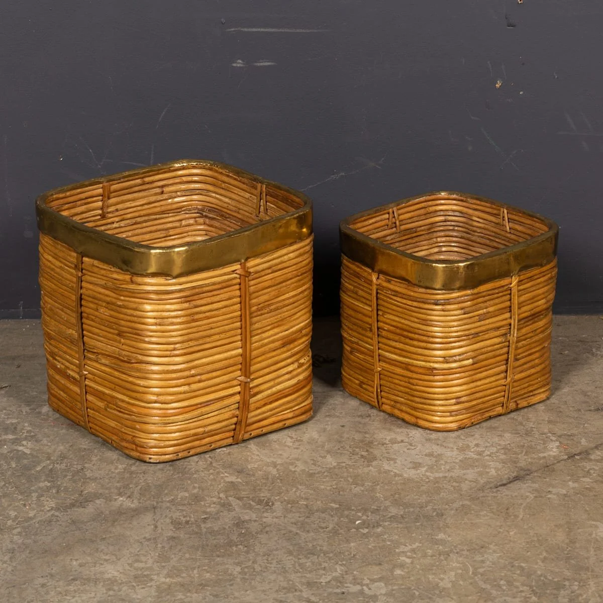 PUSHKINS.COM - Z12476 - VINTAGE 20thC ITALIAN BRASS & BAMBOO BASKETS ATTRIBUTABLE TO GABRIELLA CRESPI - 03.jpg