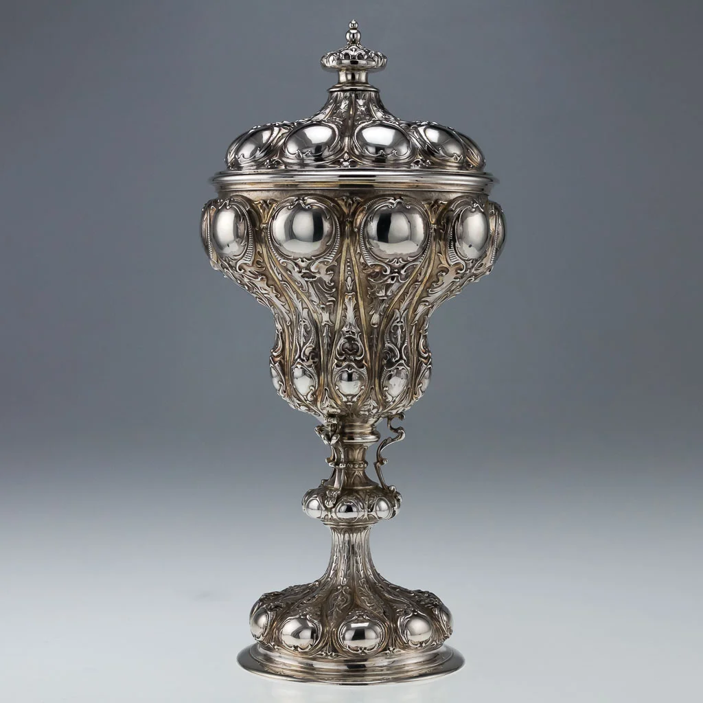 ANTIQUE 19THC RARE VICTORIAN SOLID SILVER MASSIVE CUP & COVER, J S HUNT C1850-02.jpg