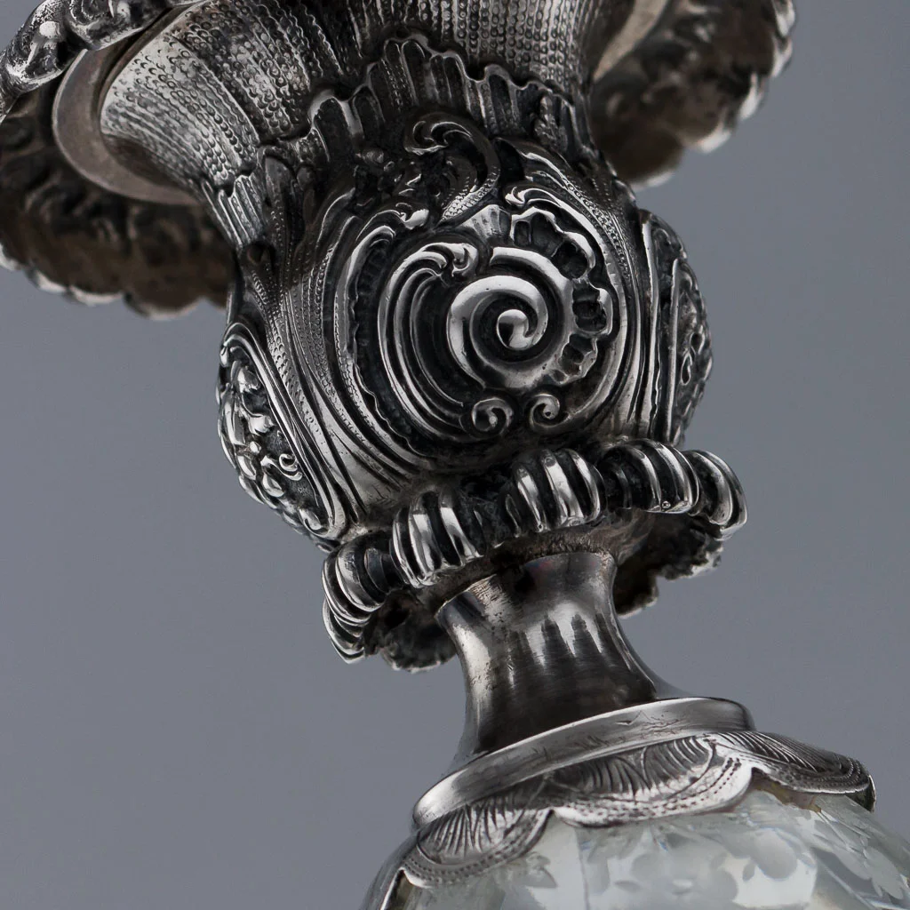 ANTIQUE 19thC GERMAN SOLID SILVER & CUT GLASS CANDLESTICKS, SCHLEISSNER c.1880-10.jpg