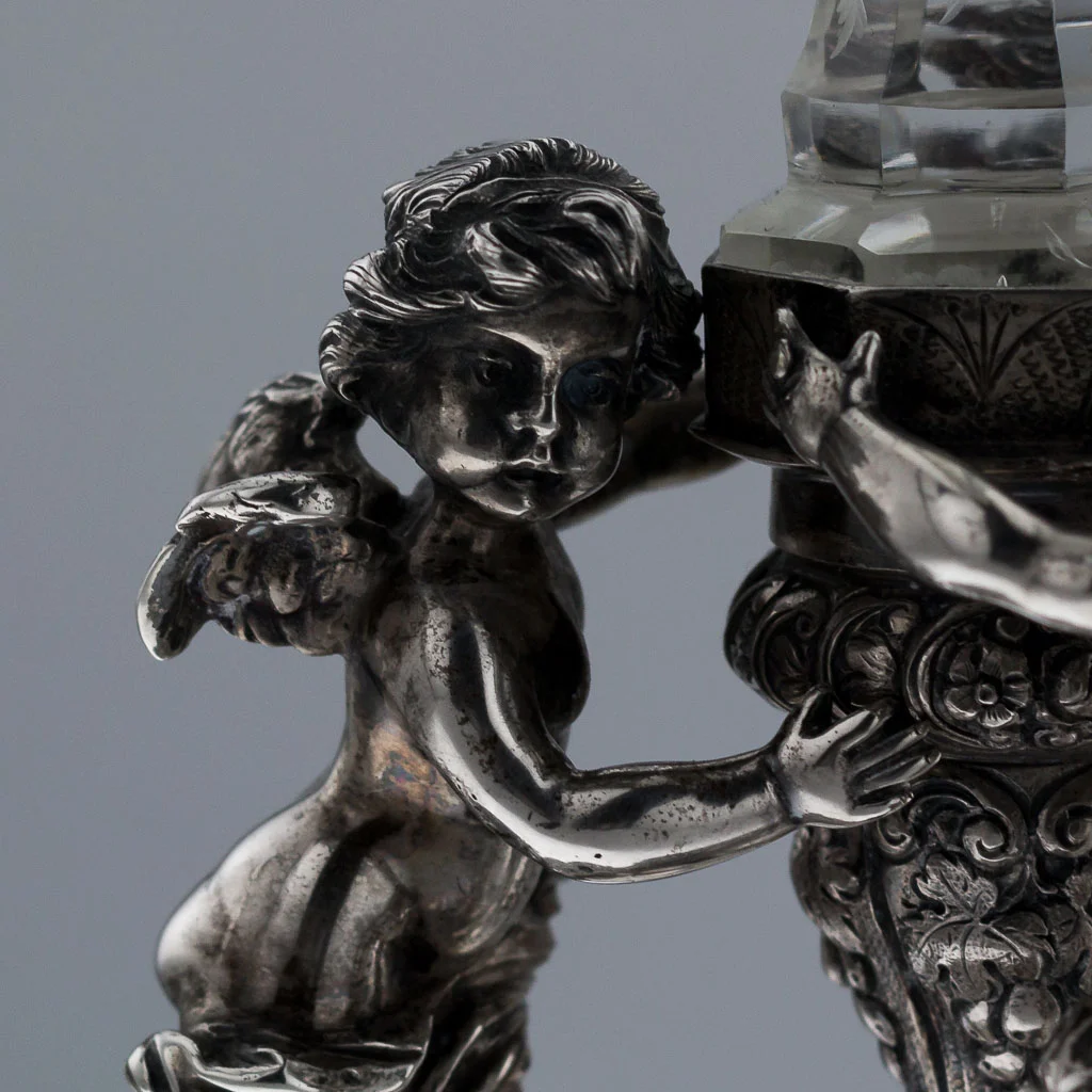 ANTIQUE 19thC GERMAN SOLID SILVER & CUT GLASS CANDLESTICKS, SCHLEISSNER c.1880-13.jpg