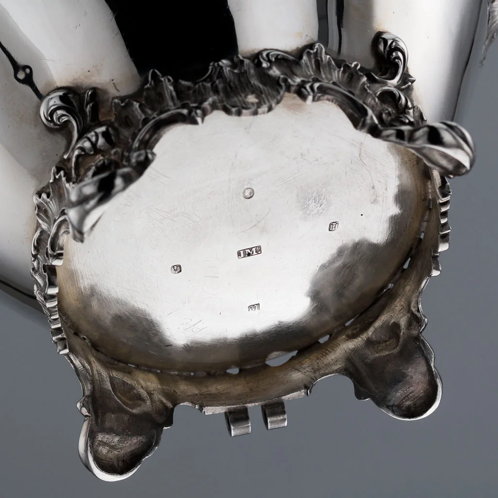 ANTIQUE 19THC SCOTTISH SOLID SILVER LARGE TEA KETTLE STAND & BURNER C1851-21.jpg