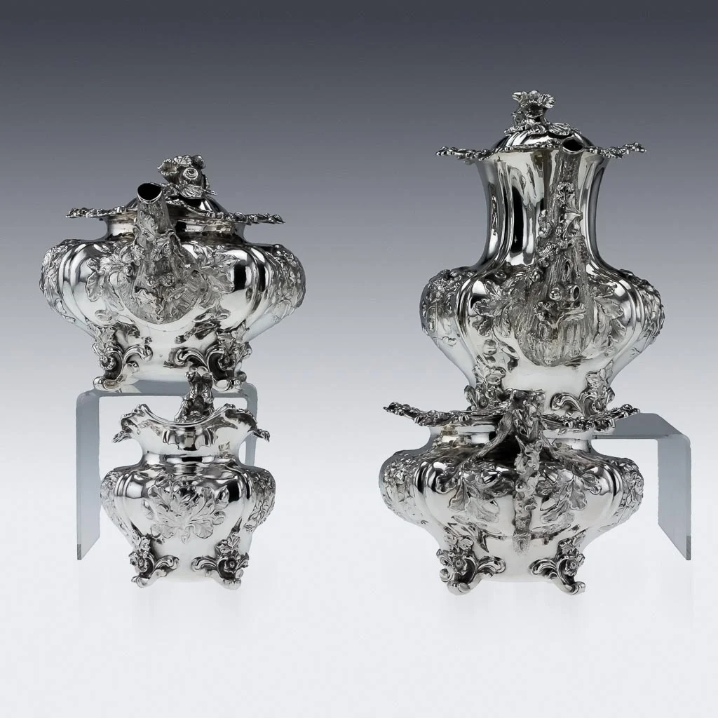 PUSHKIN ANTIQUES ANTIQUE 19thC WILLIAM IV SOLID SILVER MAGNIFICENT COFFEE & TEA SET, GORDON c1833-02.jpg