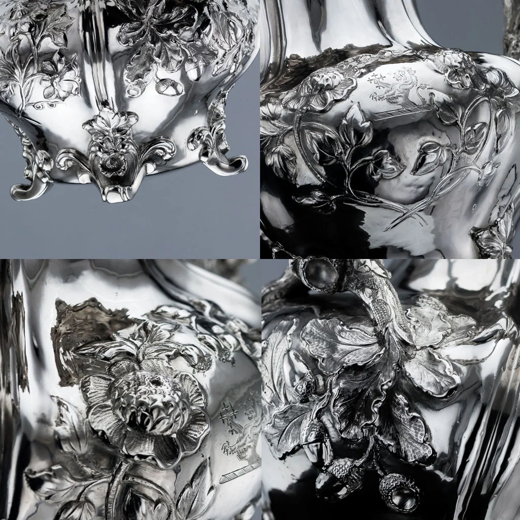PUSHKIN ANTIQUES ANTIQUE 19thC WILLIAM IV SOLID SILVER MAGNIFICENT COFFEE & TEA SET, GORDON c1833-11.jpg