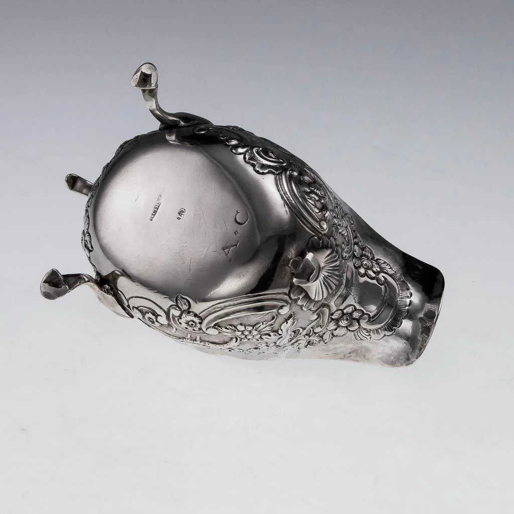 PUSHKIN ANTIQUES ANTIQUE 18thC IRISH PROVINCIAL CORK SOLID SILVER SAUCE BOAT, CARDEN TERRY c1765-06.jpg