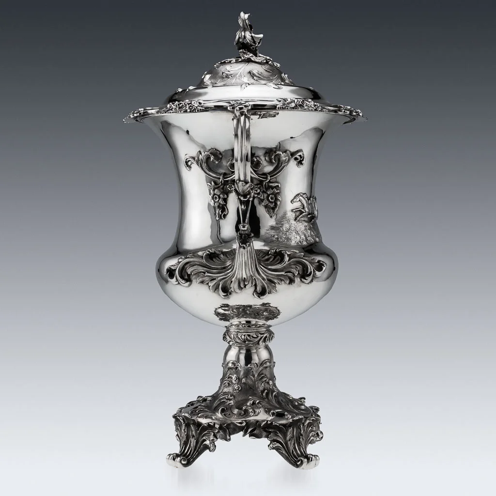 PUSHKIN ANTIQUES ANTIQUE 19thC VICTORIAN SOLID SILVER MONUMENTAL TROPHY CUP & COVER, ANGELL c1848-04.jpg