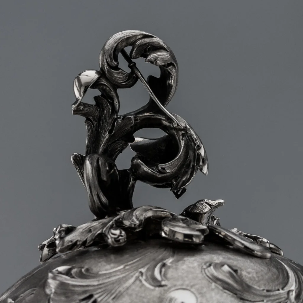 PUSHKIN ANTIQUES ANTIQUE 19thC VICTORIAN SOLID SILVER MONUMENTAL TROPHY CUP & COVER, ANGELL c1848-09.jpg