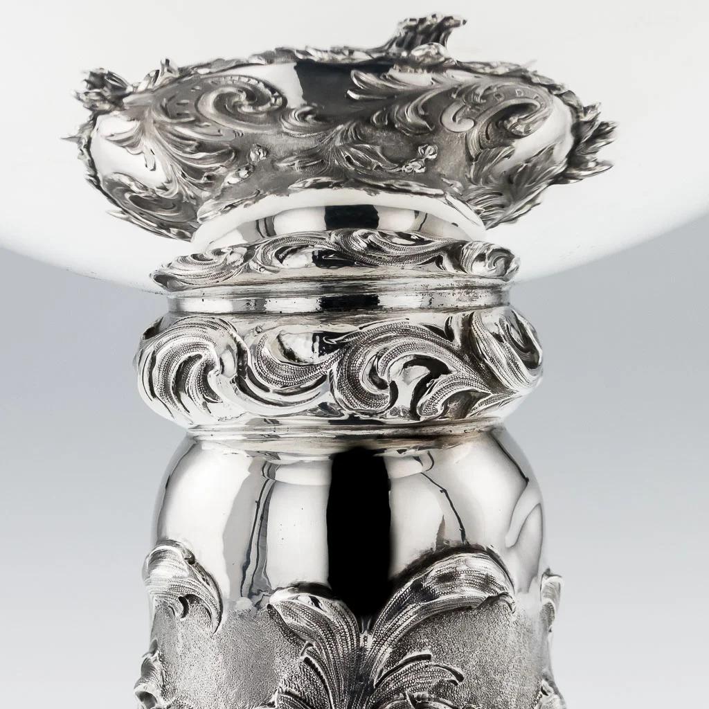 PUSHKIN ANTIQUES ANTIQUE 19thC VICTORIAN SOLID SILVER MONUMENTAL TROPHY CUP & COVER, ANGELL c1848-22.jpg