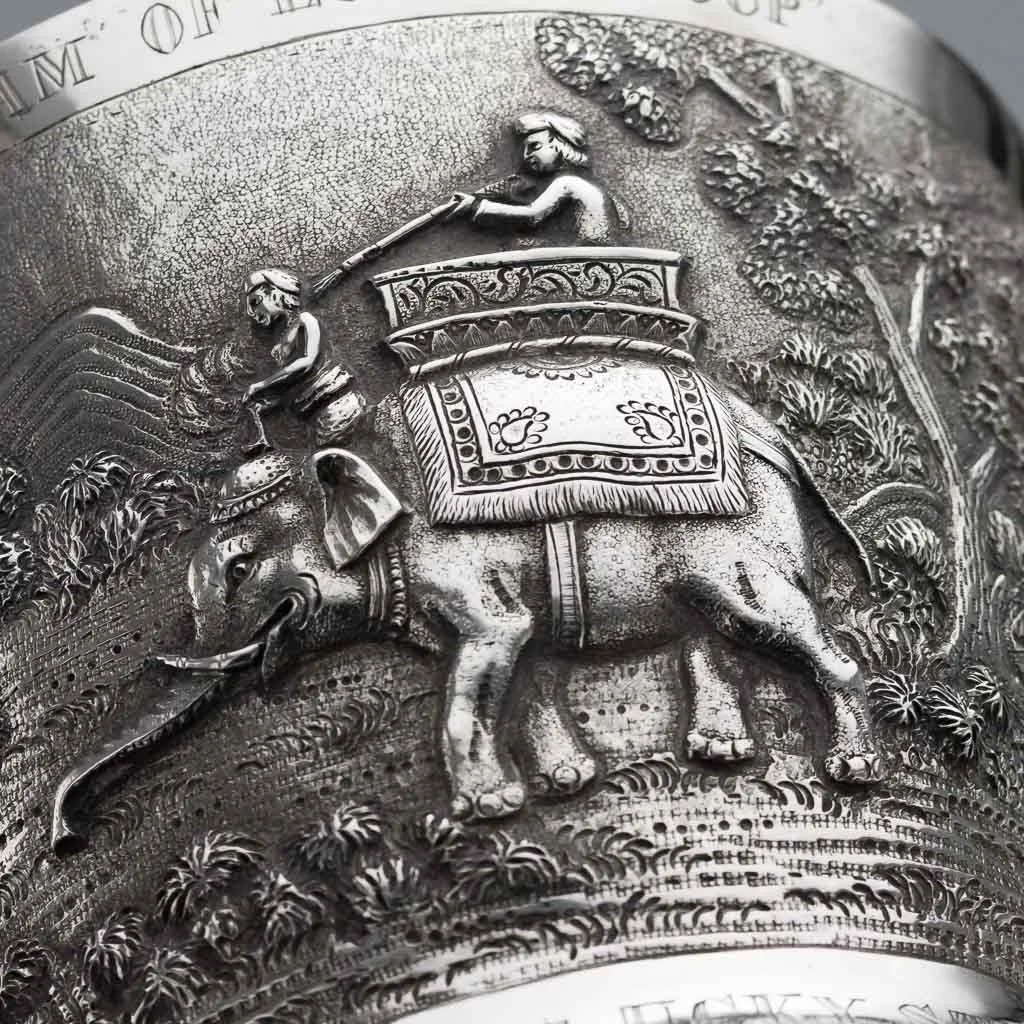 PUSHKIN ANTIQUES ANTIQUE 20THC INDIAN SOLID SILVER EXCEPTIONAL REPOUSSE' TROPHY CUP C.1900-13.jpg
