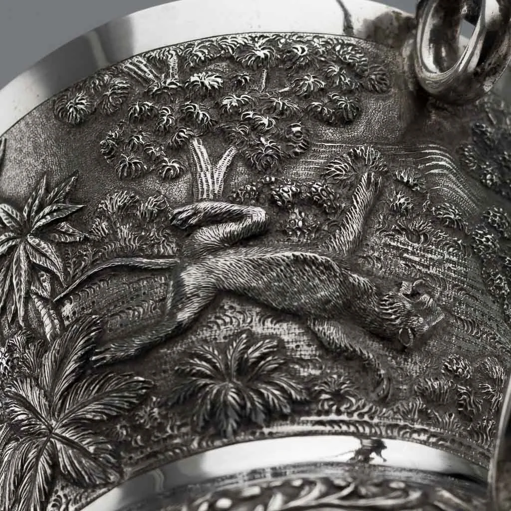 PUSHKIN ANTIQUES ANTIQUE 20THC INDIAN SOLID SILVER EXCEPTIONAL REPOUSSE' TROPHY CUP C.1900-18.jpg