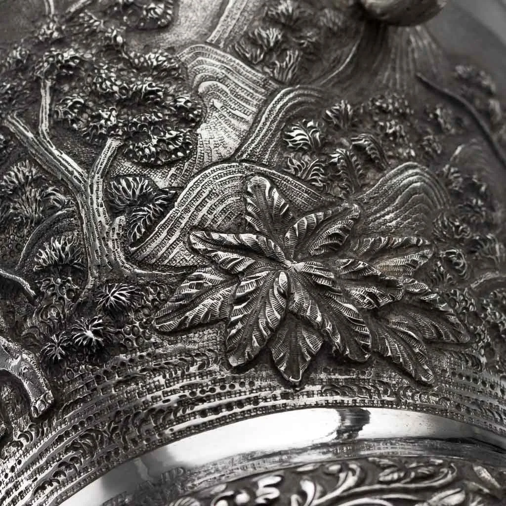 PUSHKIN ANTIQUES ANTIQUE 20THC INDIAN SOLID SILVER EXCEPTIONAL REPOUSSE' TROPHY CUP C.1900-21.jpg