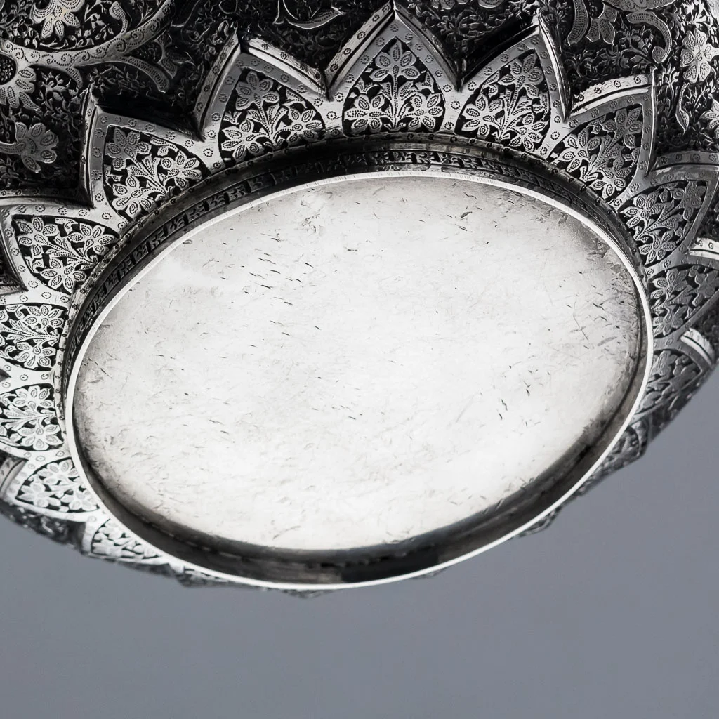 PUSHKIN ANTIQUES ANTIQUE 20thC INDIAN SOLID SILVER HEAVY SHAWL PATTERN EWER JUG, KASHMIR c.1890-22.jpg