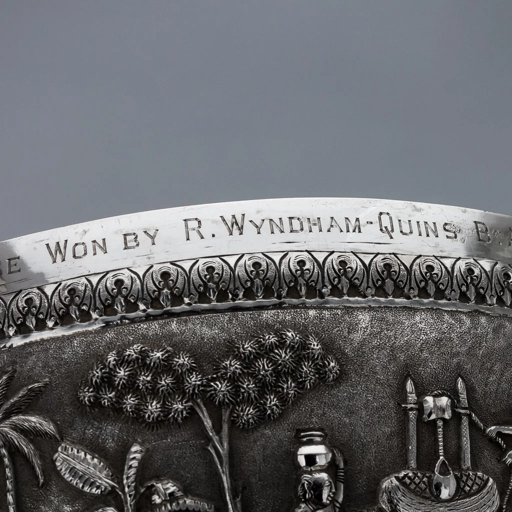 PUSHKIN ANTIQUES ANTIQUE 20thC INDIAN SOLID SILVER PRESENTED REPOUSSE' BOWL, CALCUTTA c.1910-09.jpg