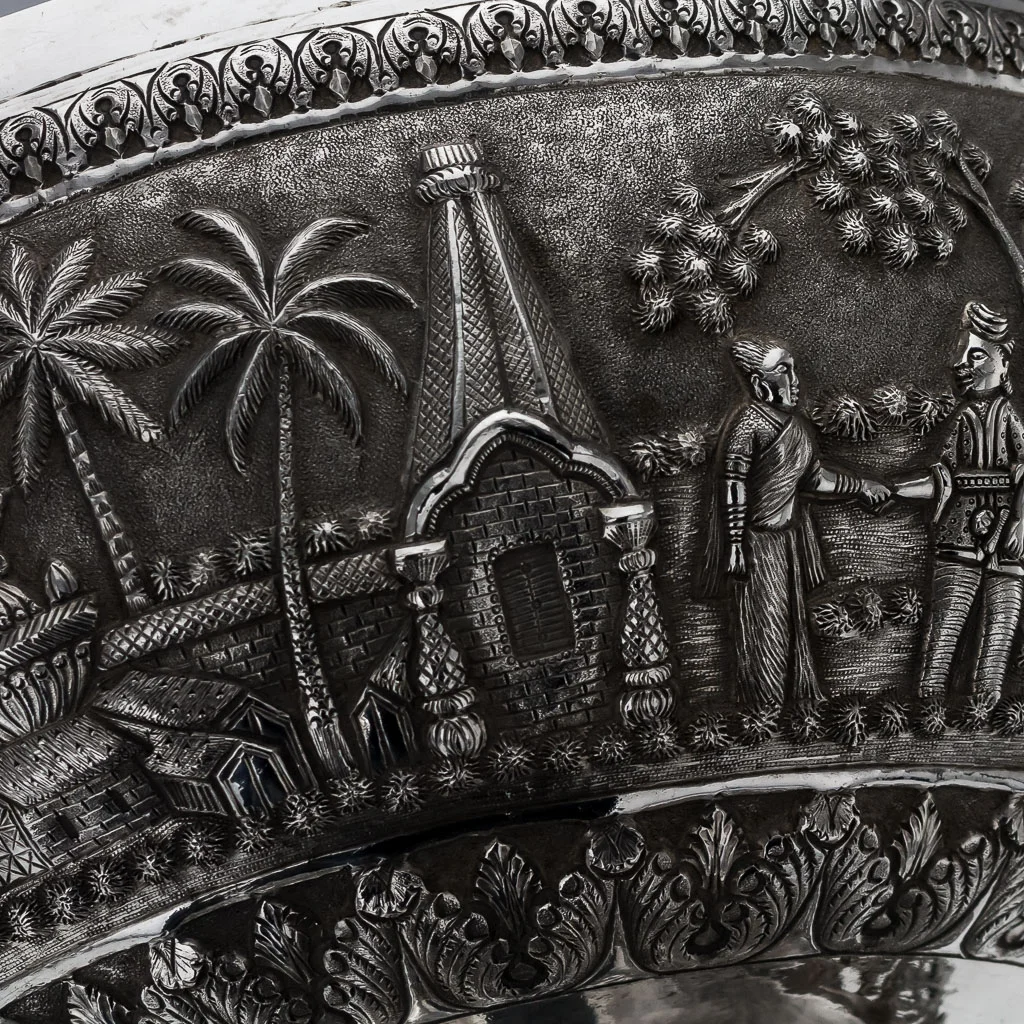 PUSHKIN ANTIQUES ANTIQUE 20thC INDIAN SOLID SILVER PRESENTED REPOUSSE' BOWL, CALCUTTA c.1910-13.jpg