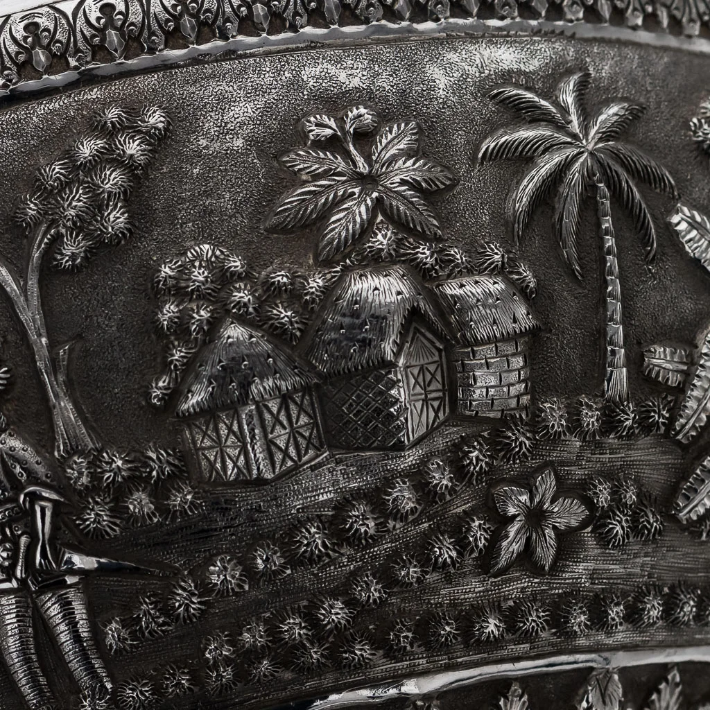PUSHKIN ANTIQUES ANTIQUE 20thC INDIAN SOLID SILVER PRESENTED REPOUSSE' BOWL, CALCUTTA c.1910-14.jpg