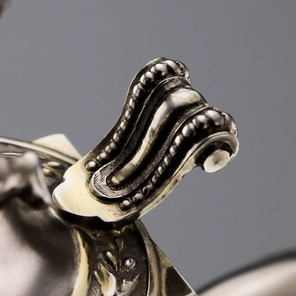 ANTIQUE 19thC GERMAN SOLID SILVER & CUT GLASS FIGURAL CLARET JUG c.1890-10.jpg