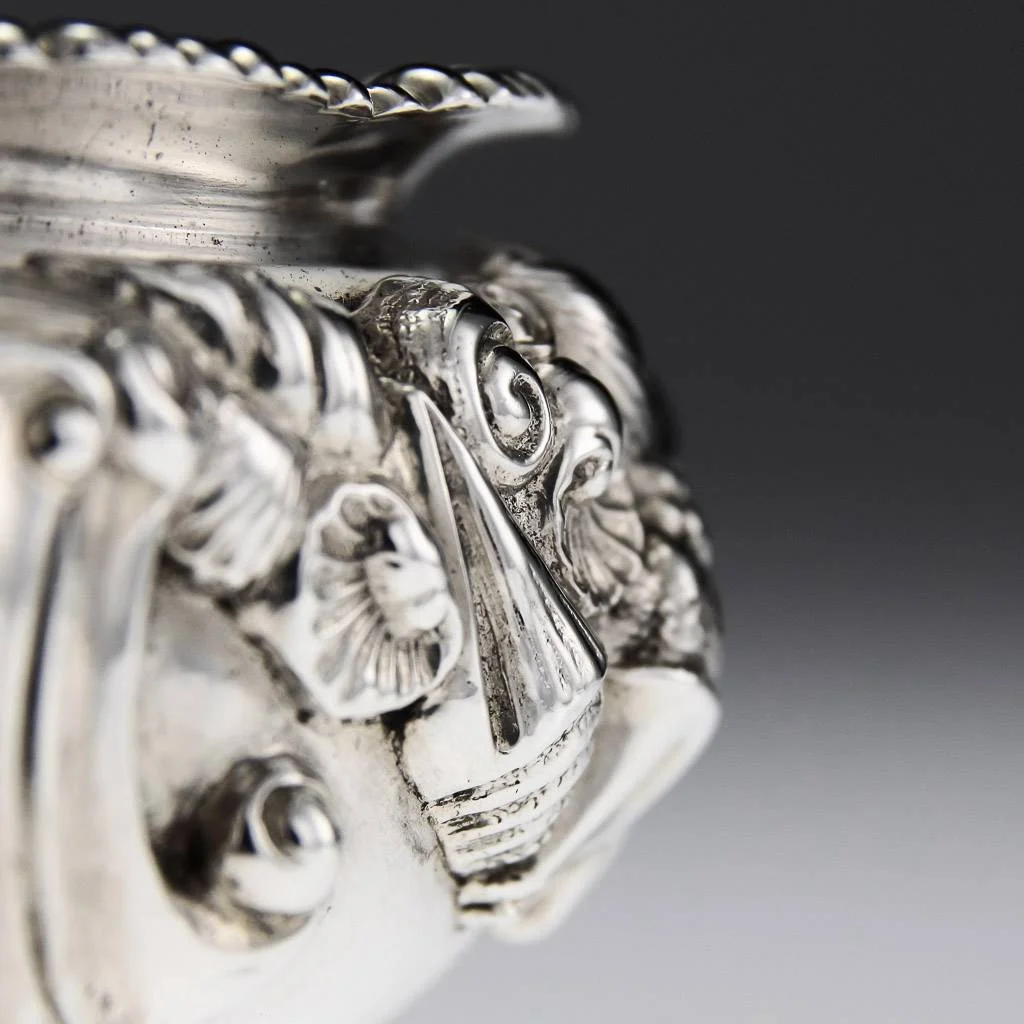 ANTIQUE 19thC GEORGIAN SOLID SILVER PAIR OF EXCEPTIONAL SALTS, JOHN HOULE c.1818-10.jpg