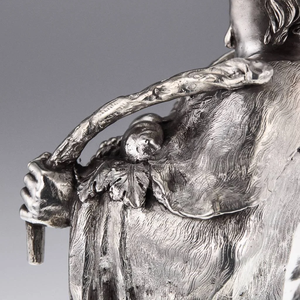 ANTIQUE 20thC RARE ITALIAN SOLID SILVER STATUE OF PRAXITELES SATYR c.1900-12.jpg