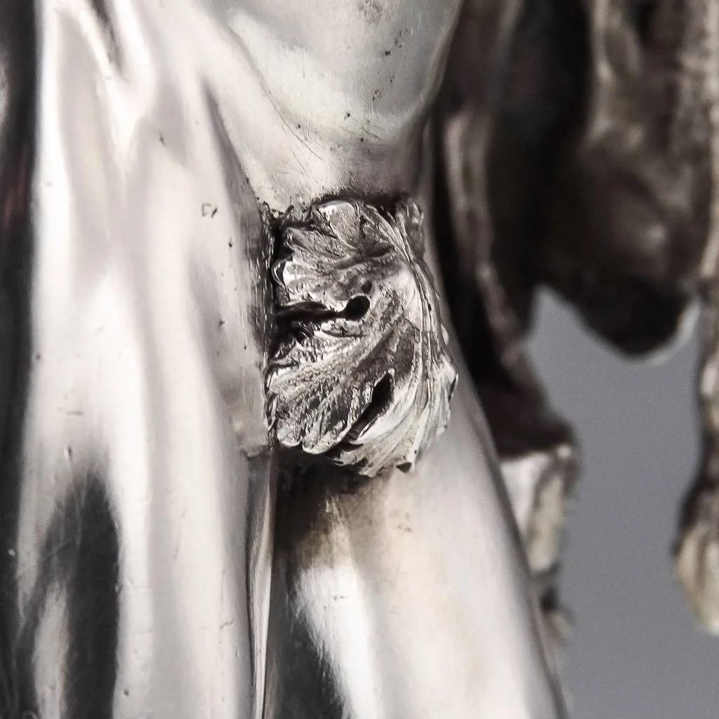 ANTIQUE 20thC RARE ITALIAN SOLID SILVER STATUE OF PRAXITELES SATYR c.1900-16.jpg