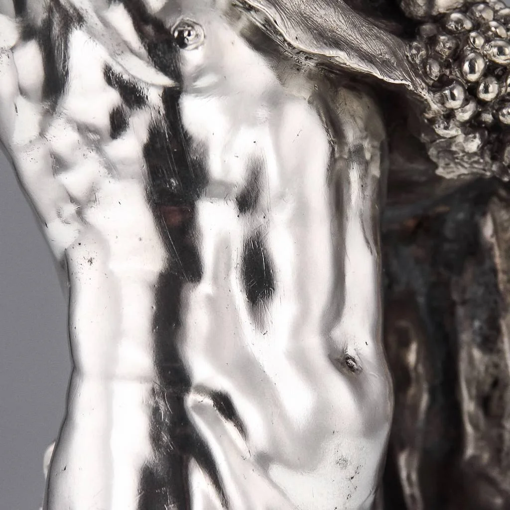 ANTIQUE 20thC RARE ITALIAN SOLID SILVER STATUE OF PRAXITELES SATYR c.1900-17.jpg