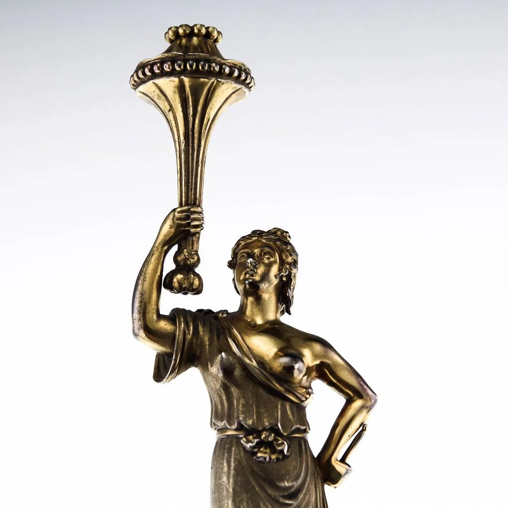 ANTIQUE 18thC RARE GEORGIAN SOLID SILVER GILT CAST FIGURAL CANDELABRA c.1791-15.jpg