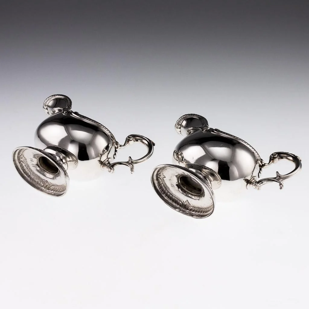 ANTIQUE 18thC GEORGIAN SOLID SILVER PAIR OF IMPRESSIVE SAUCE BOATS, LONDON c1767-07.jpg