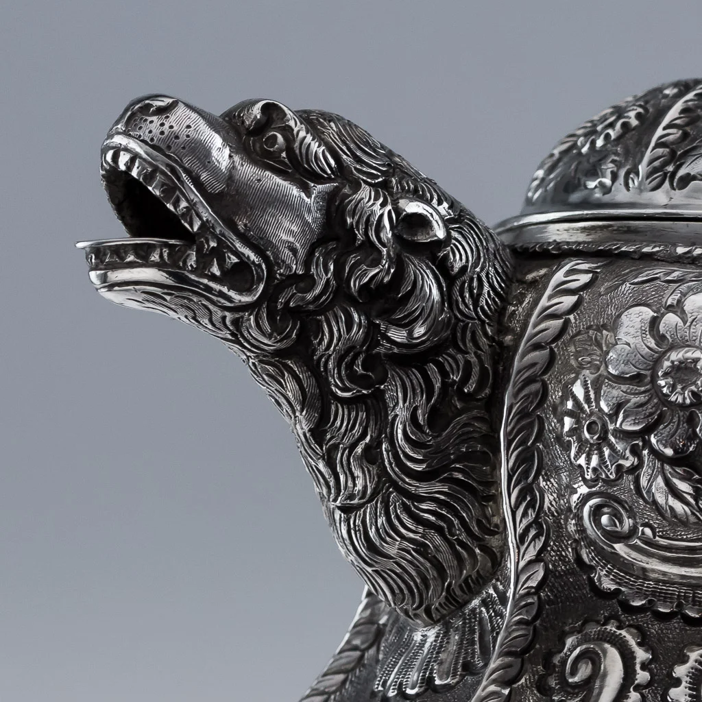 ANTIQUE 19thC IRISH SOLID SILVER IMPRESSIVE FIGURAL JUG, EDWARD POWER c.1824-11.jpg