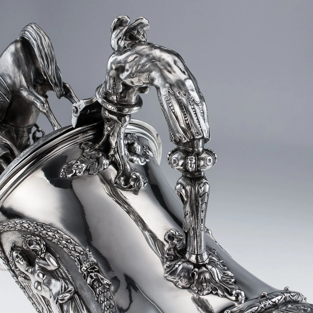 ANTIQUE 19THC VICTORIAN MONUMENTAL SOLID SILVER FIGURAL FLAGON C.1868-10.jpg