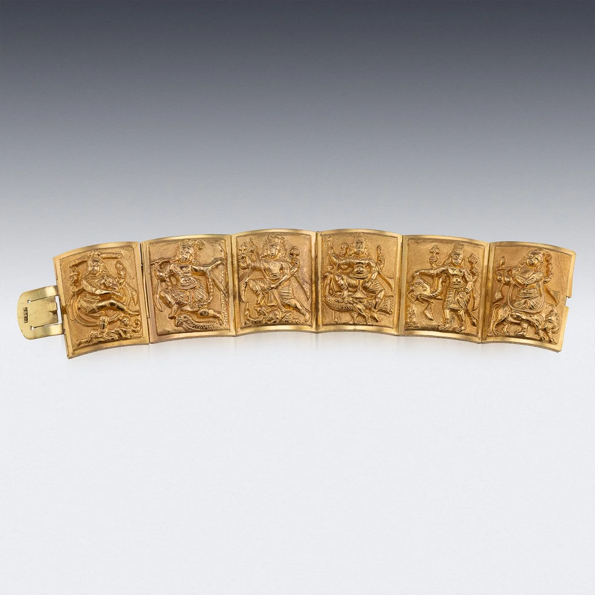 PUSHKINS.COM - A00131 - ANTIQUE 19thC INDIAN SOLID 22K GOLD BRACELET, P ORR & SONS, MADRAS c.1880 - 05.jpg