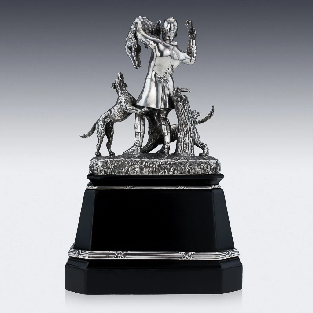 Pushkin Antiques - ANTIQUE 19THC VICTORIAN SOLID SILVER HUNTING TROPHY, ELKINGTON C.1894-03.jpg
