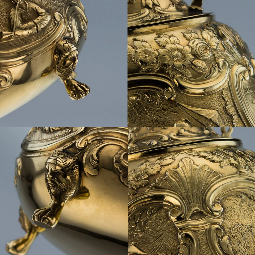 Pushkin Antiques - ANTIQUE 19THC GEORGIAN SOLID SILVER CHINOISERIE TEA CADDY SET, W FOUNTAIN C.1812-14.jpg