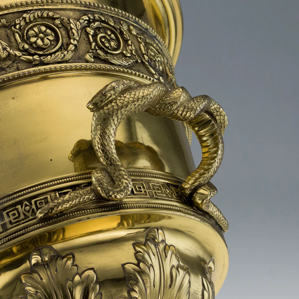ANTIQUE 19thC GEORGIAN SOLID SILVER MASSIVE CUP & COVER : WINE COOLER c.1808_10.jpg