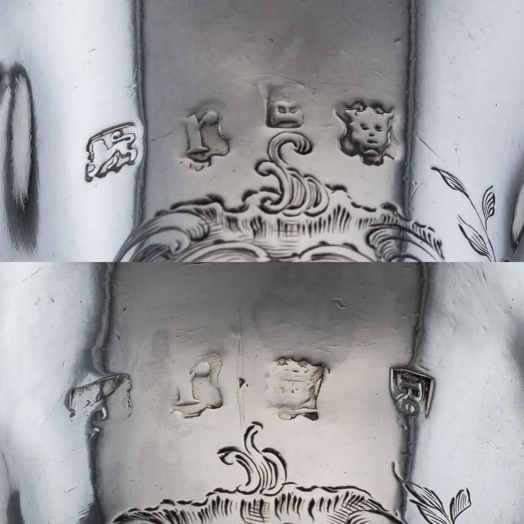 ANTIQUE 18THC GEORGIAN PAIR OF SOLID SILVER SAUCE BOATS, ROBERT ALBIN COX C.1752_16.jpg