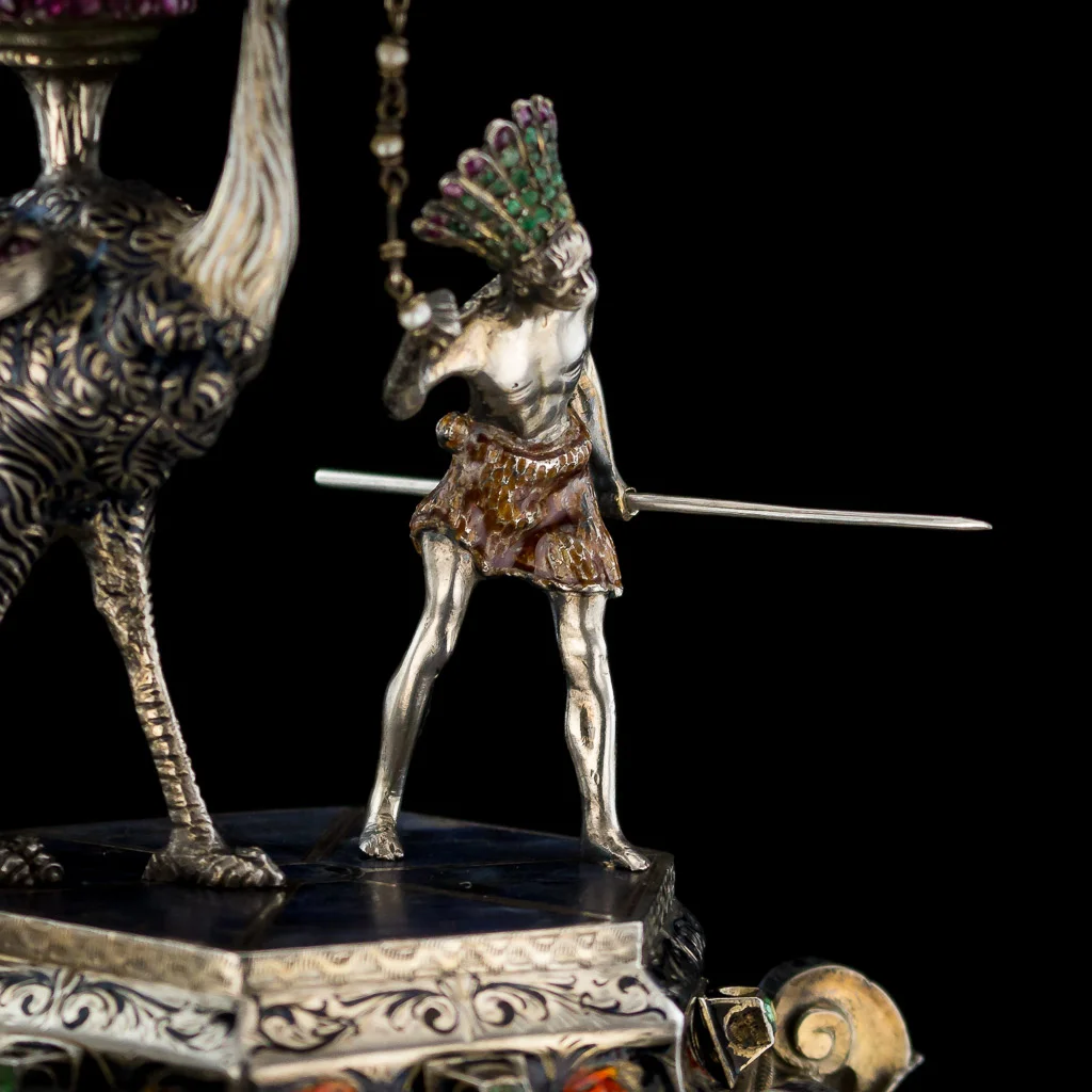 ANTIQUE 19thC AUSTRIAN SOLID SILVER, ENAMEL, ROCK CRYSTAL, LAPIS FIGURE c.1880_12.jpg